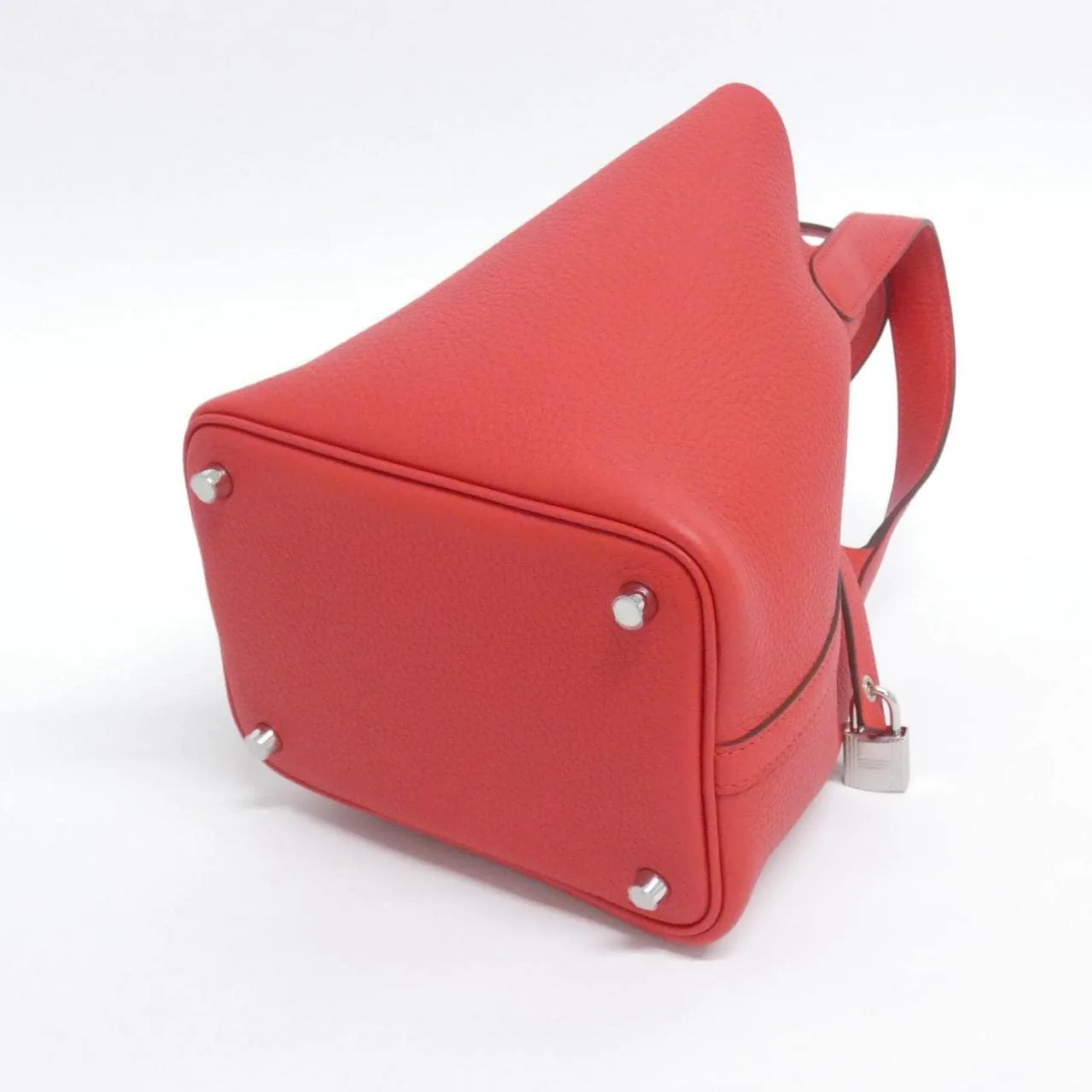 HERMES Picotin 056289CK Handbag Clemence Rouge Clemence Leather Unused - Thumbnail 2