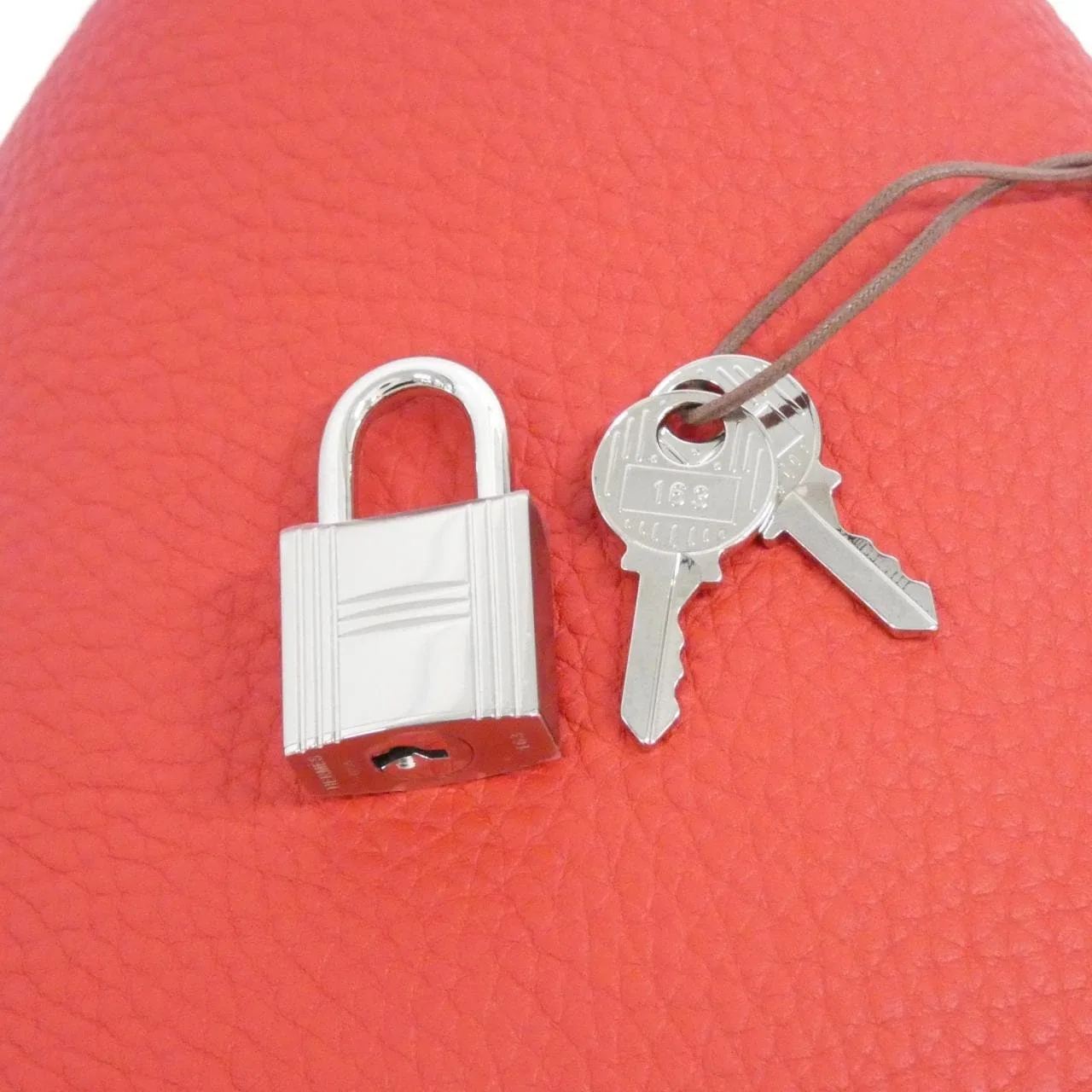 HERMES Picotin 056289CK Handbag Clemence Rouge Clemence Leather Unused - Thumbnail 3