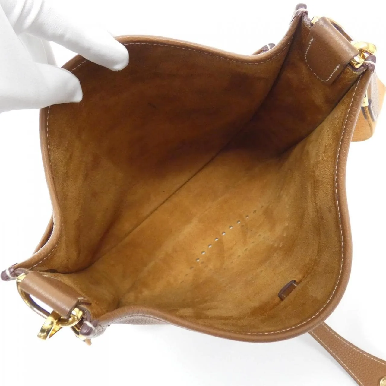 HERMES Evelyne 056277CC Shoulder Clemence Gold Clemence Leather Rank B - Thumbnail 9