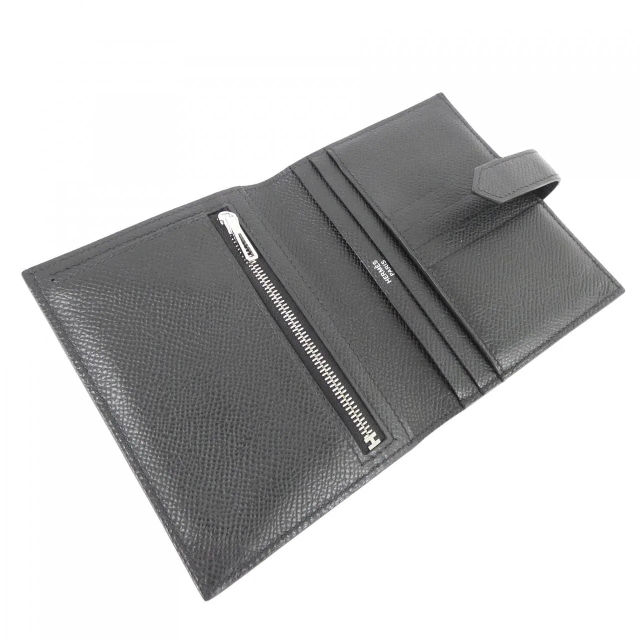 HERMES 039790CK Wallet Epsom Black Epsom Leather Rank A - Thumbnail 4