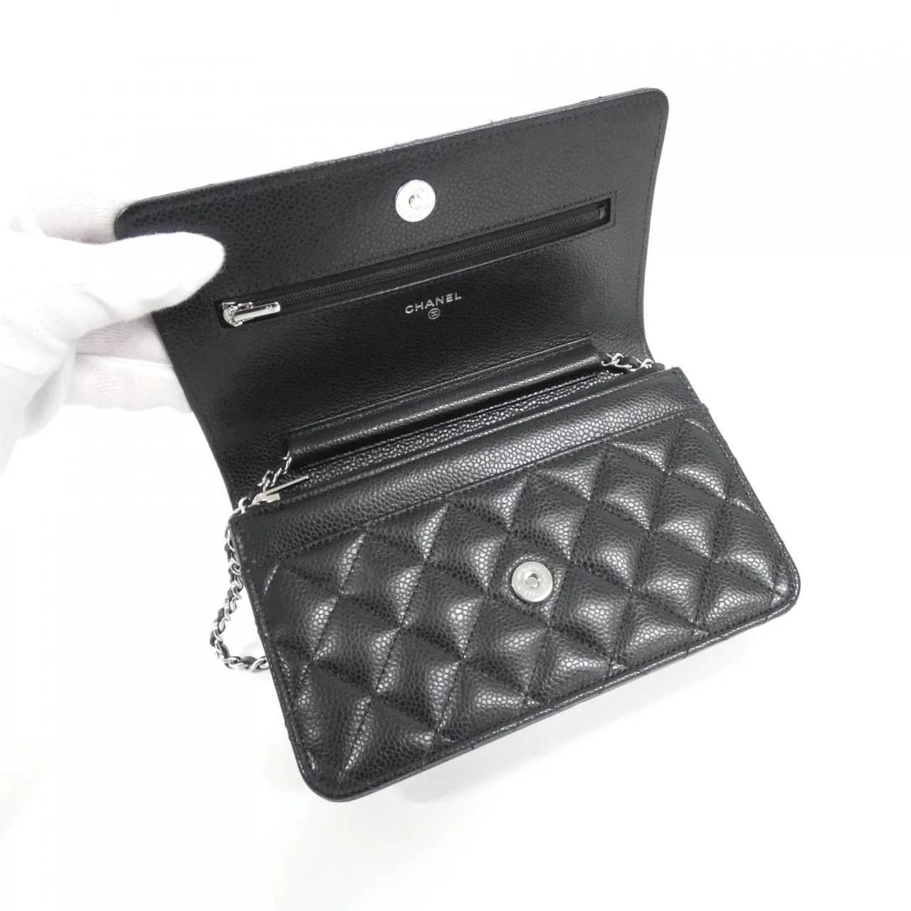 CHANEL Timeless Classic AP0250 Wallet Grained Calfskin Black Grained Calfskin Rank A - Thumbnail 8