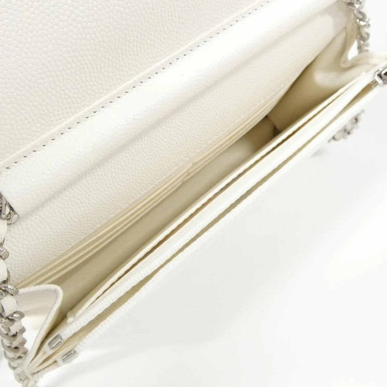 CHANEL Timeless Classic AP0250 Wallet Grained Calfskin 白色 荔枝紋牛皮 中古品A - 縮圖 7