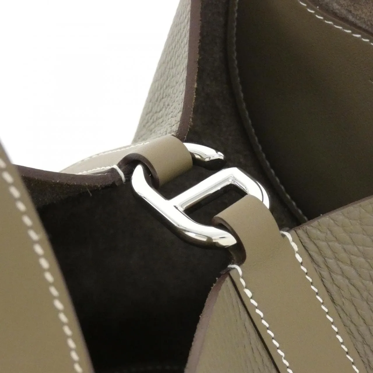 HERMES 084274CK Handbag Clemence Etoupe Clemence Leather Rank A - Thumbnail 4