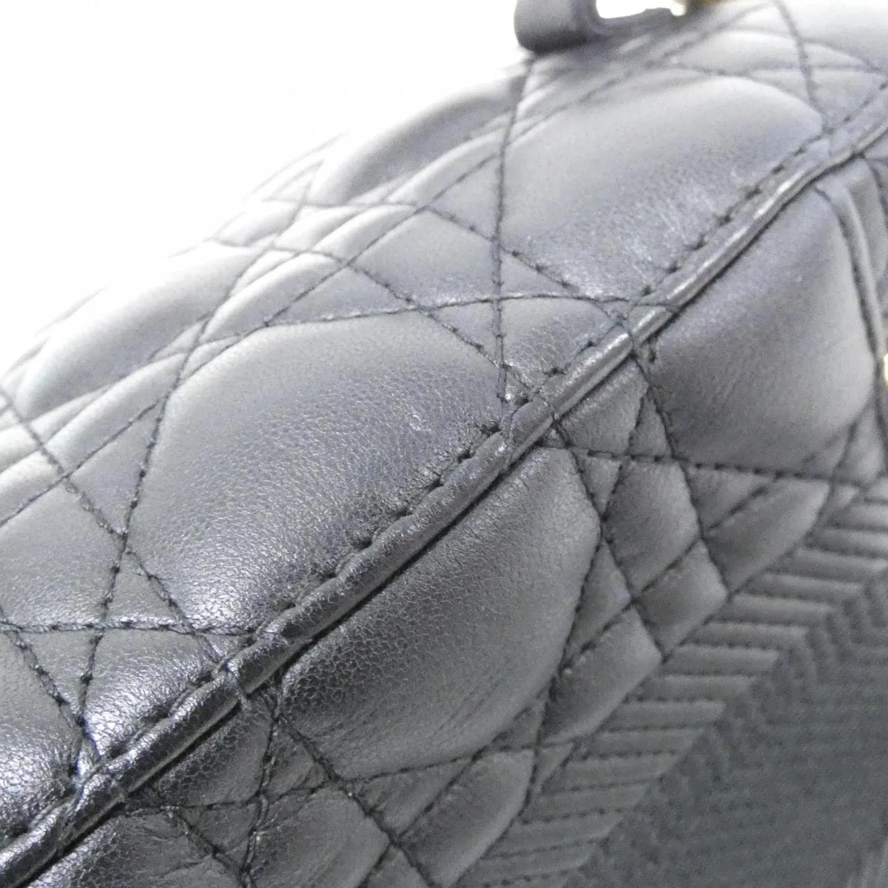 DIOR Book Tote S5488UNTR Handbag Lambskin 黑色 羊皮 中古品A - 縮圖 4