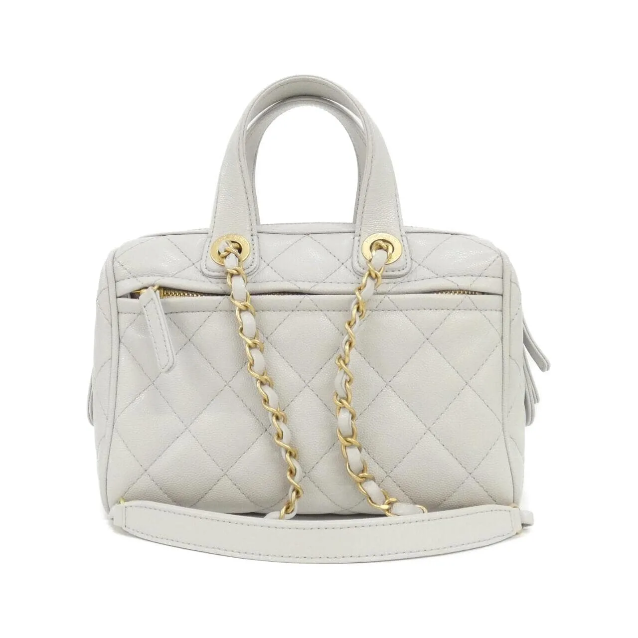 CHANEL AS5578 Handbag Grained Calfskin Grey Grained Calfskin Rank A - Thumbnail 2