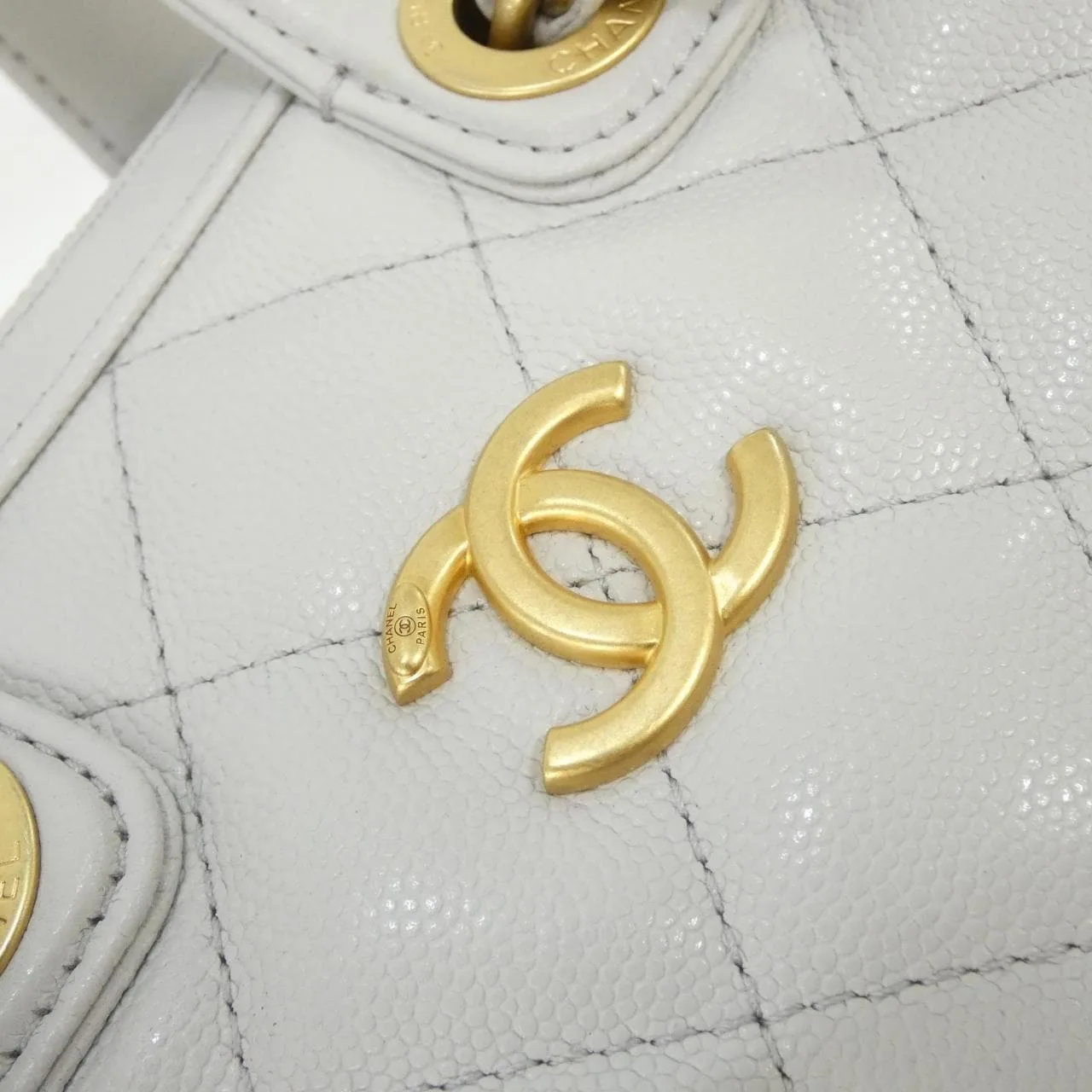 CHANEL AS5578 Handbag Grained Calfskin Grey Grained Calfskin Rank A - Thumbnail 4