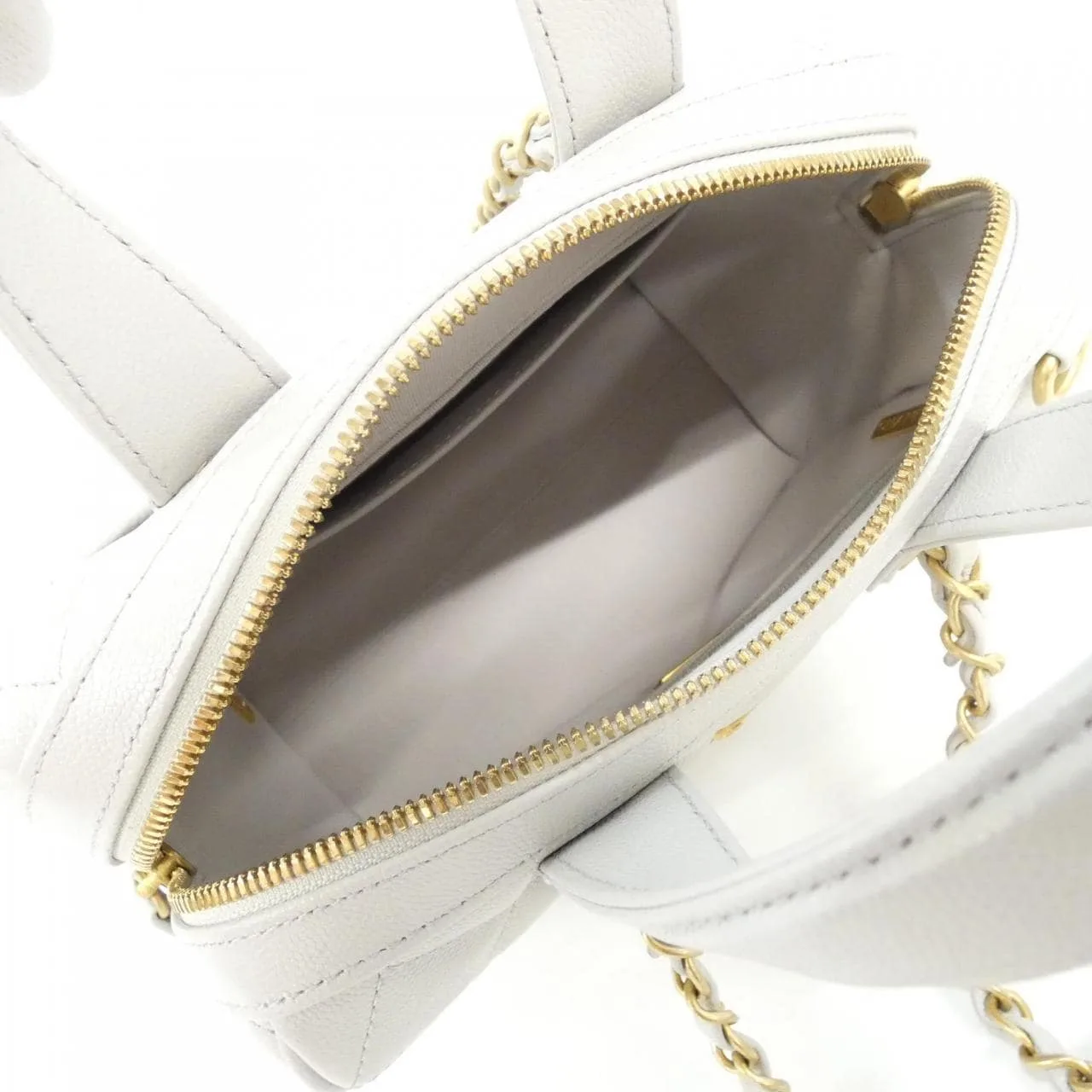 CHANEL AS5578 Handbag Grained Calfskin Grey Grained Calfskin Rank A - Thumbnail 9