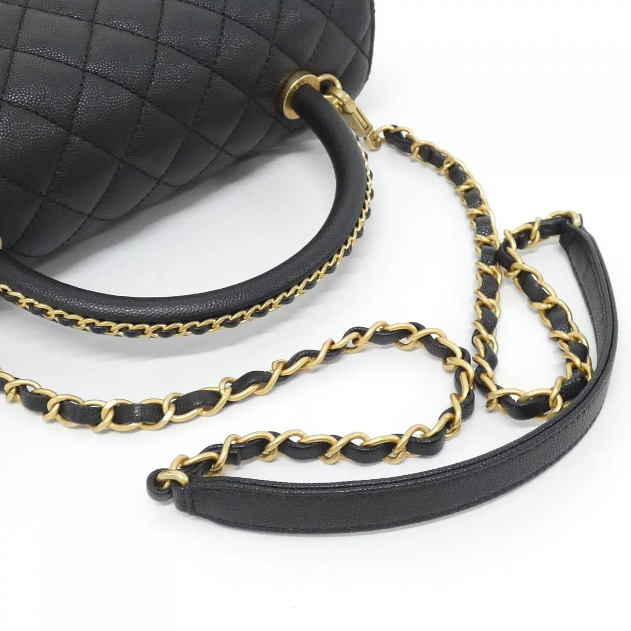 CHANEL Matelasse 92991 Handbag Grained Calfskin Black Grained Calfskin Rank A - Thumbnail 5