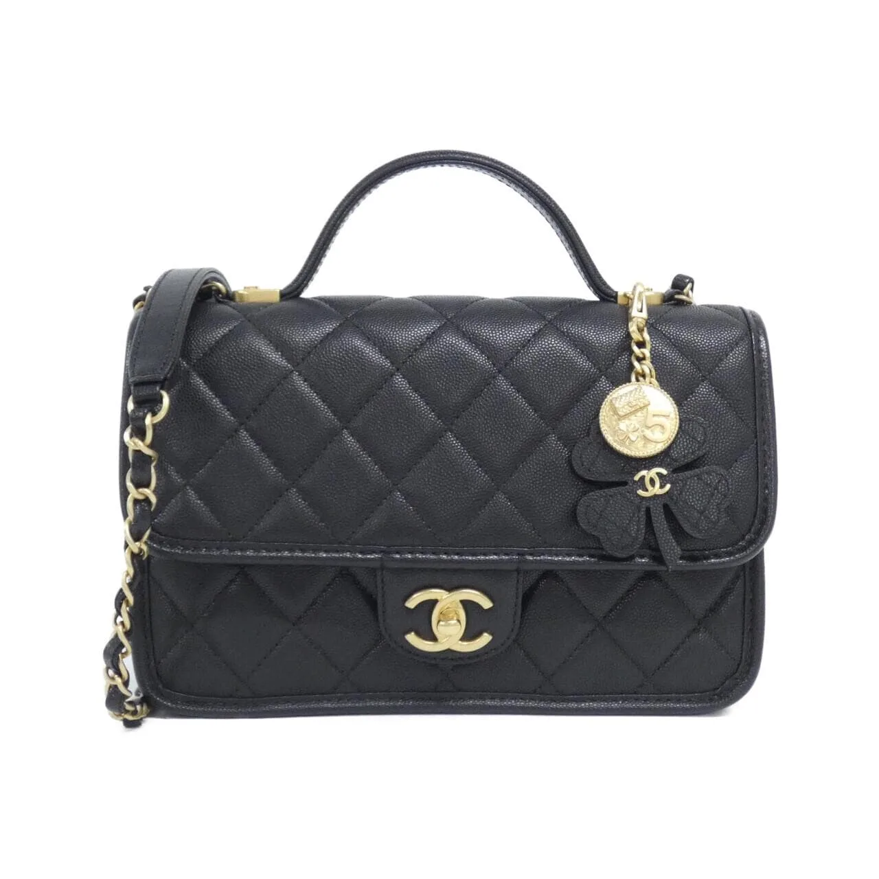CHANEL Chanel 22 AS3653 Handbag Grained Calfskin Black