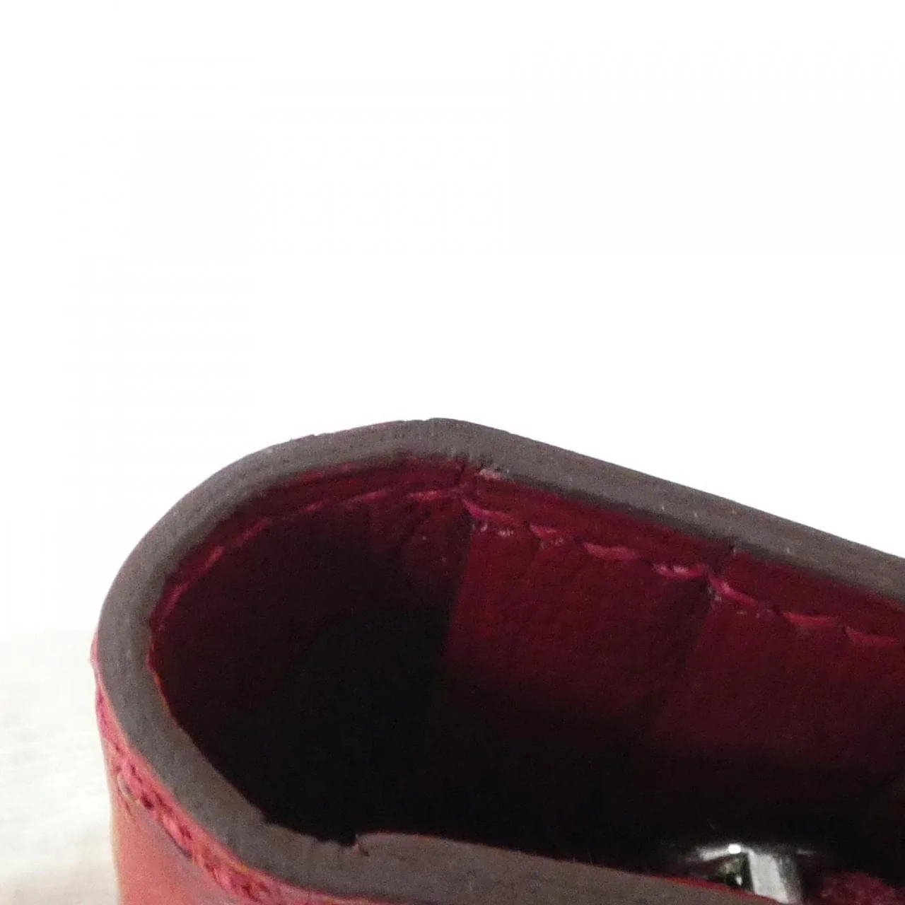 HERMES 044072CK Wallet Ostrich Rouge 鴕鳥皮 中古品A - 縮圖 4