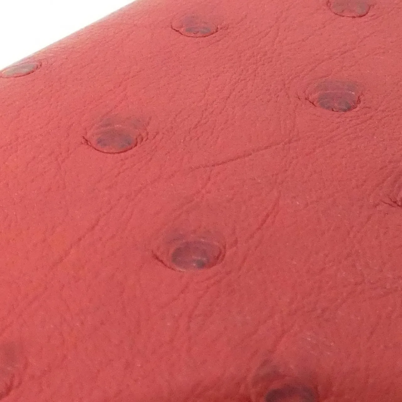 HERMES 044072CK Wallet Ostrich Rouge 鴕鳥皮 中古品A - 縮圖 5