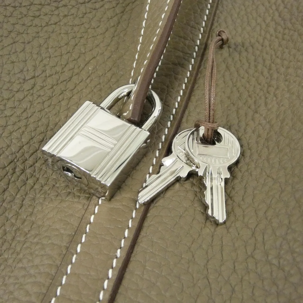 HERMES 060991CK Handbag Clemence Etoupe Clemence Leather - Thumbnail 3