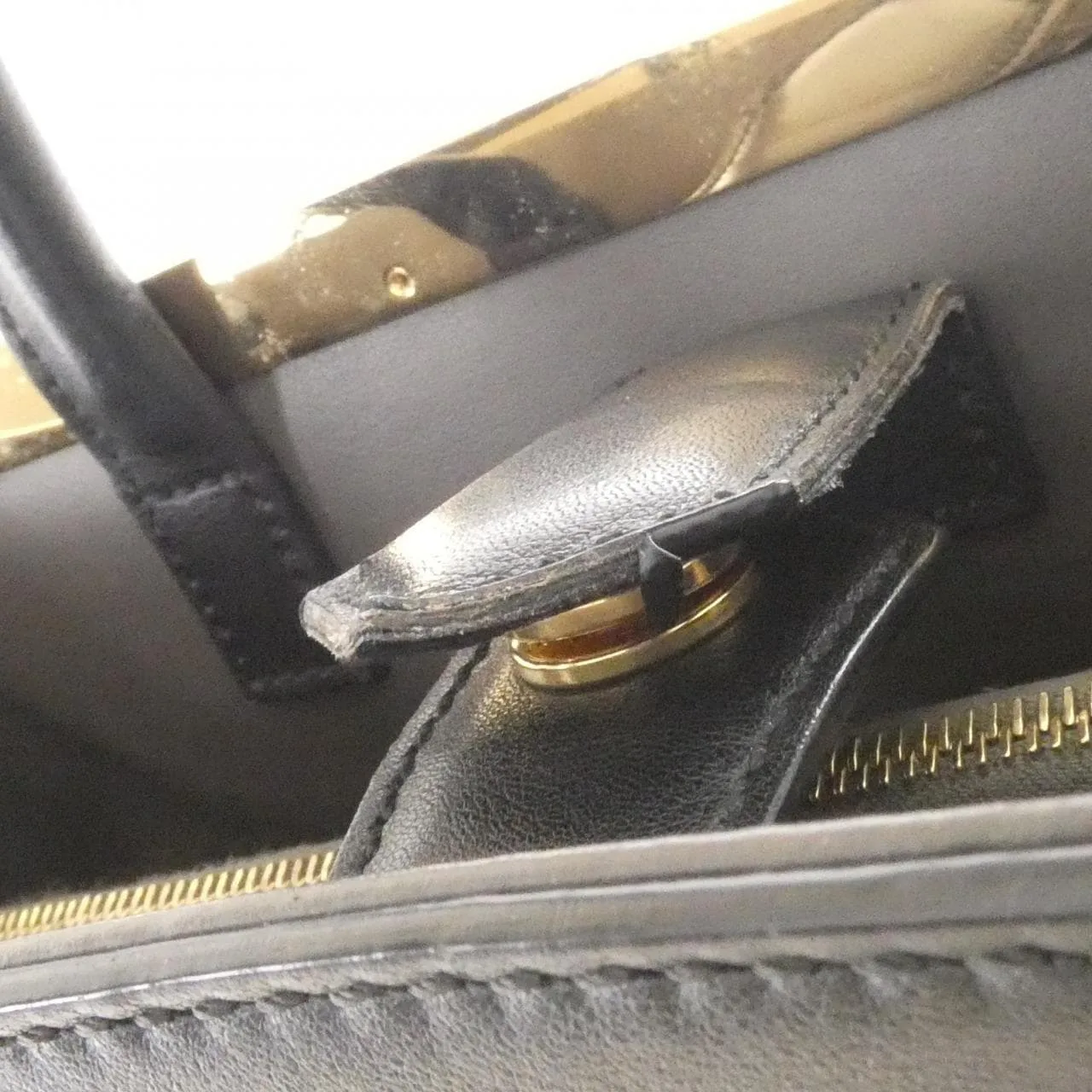 FENDI Sunshine Shopper 8BH253 3WL Handbag Black Rank B - Thumbnail 6