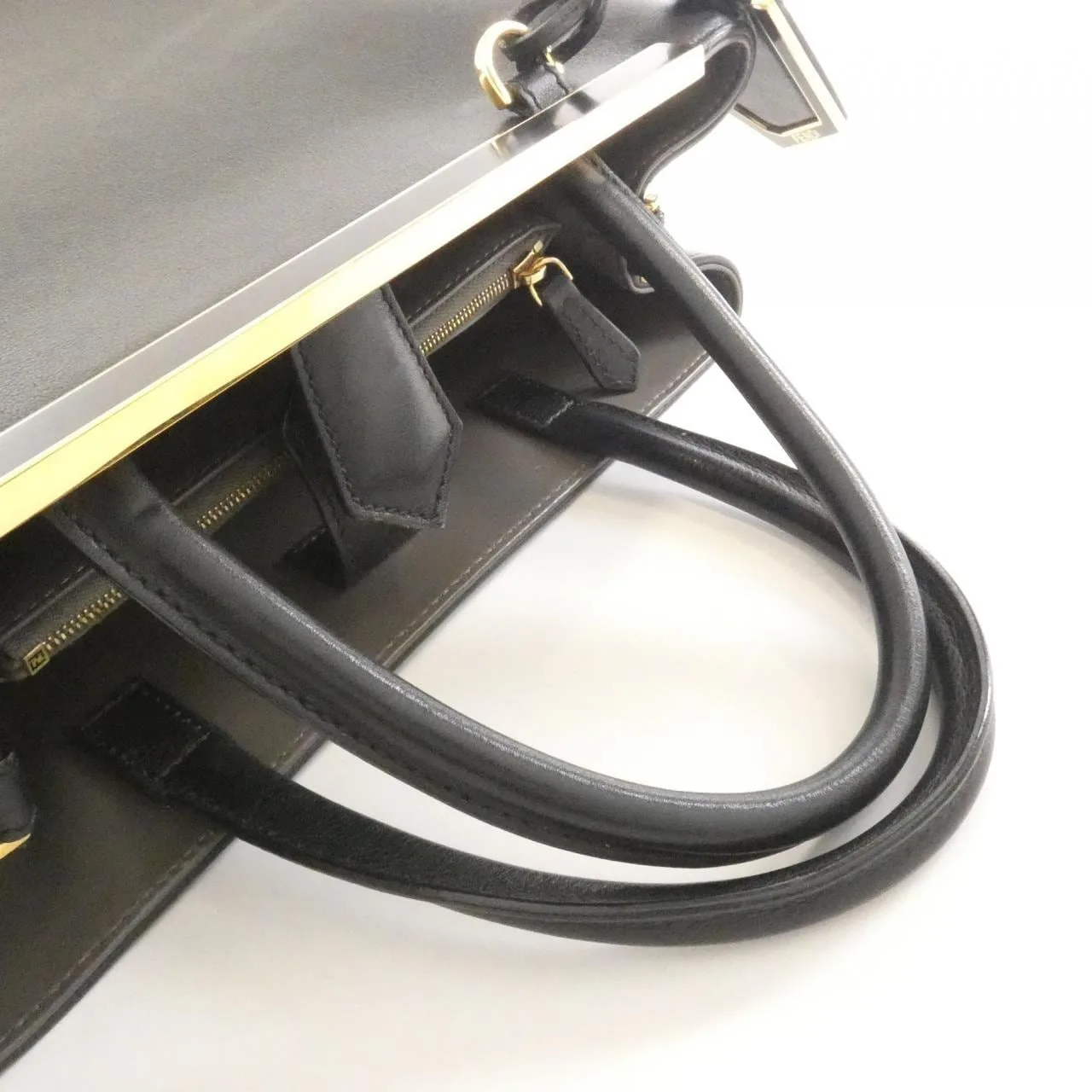 FENDI Sunshine Shopper 8BH253 3WL Handbag Black Rank B - Thumbnail 7