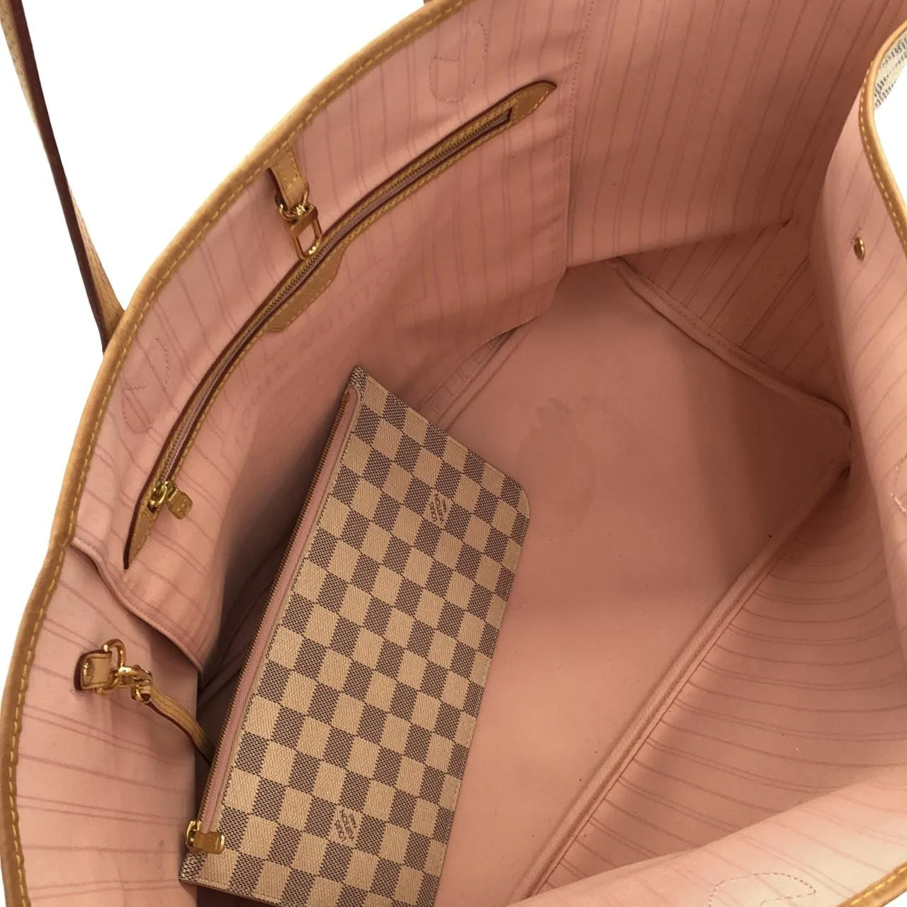 LOUIS VUITTON Neverfull N41604 Tote Damier 黑色 Damier 中古品A - 縮圖 7