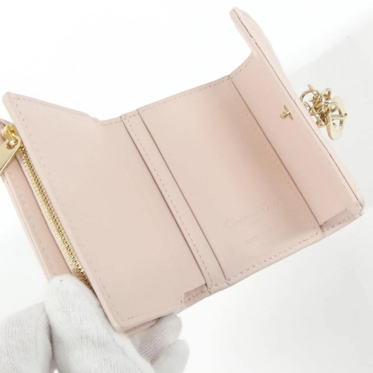 DIOR S6023ONMJ Wallet Lambskin 黑色 羊皮 中古品A - 縮圖 4