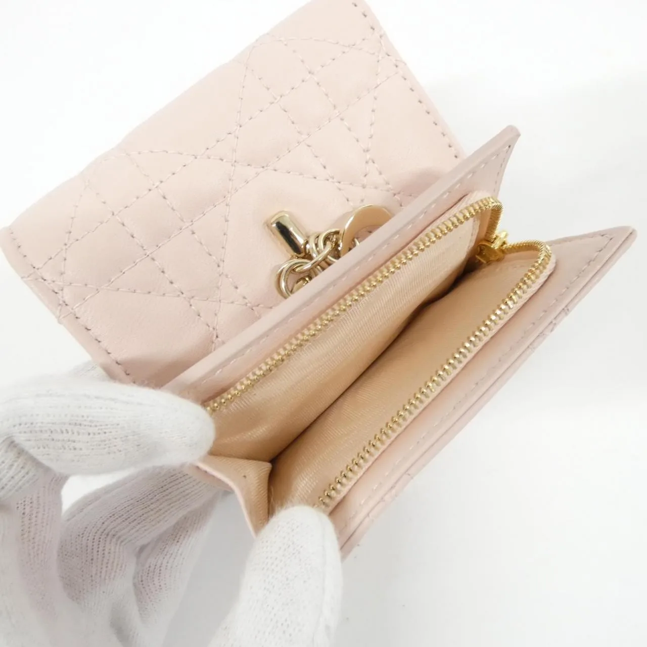 DIOR S6023ONMJ Wallet Lambskin 黑色 羊皮 中古品A - 縮圖 5