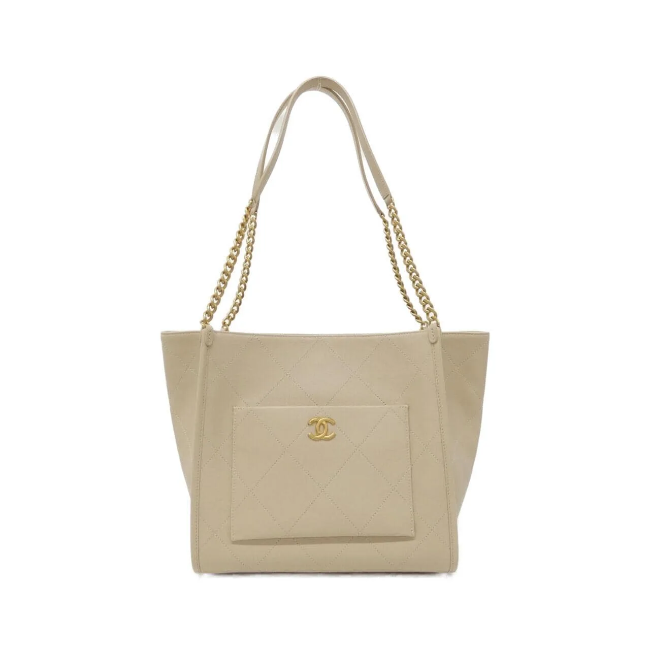 CHANEL AS5417 Handbag Grained Calfskin Beige