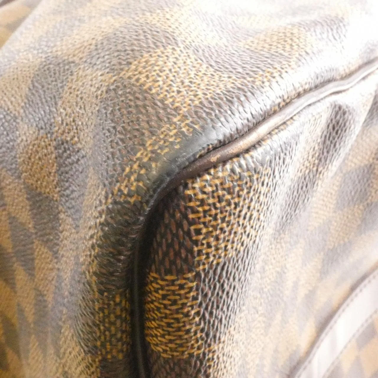 LOUIS VUITTON Keepall N41414 Boston Damier 黑色 Damier 中古品A - 縮圖 3