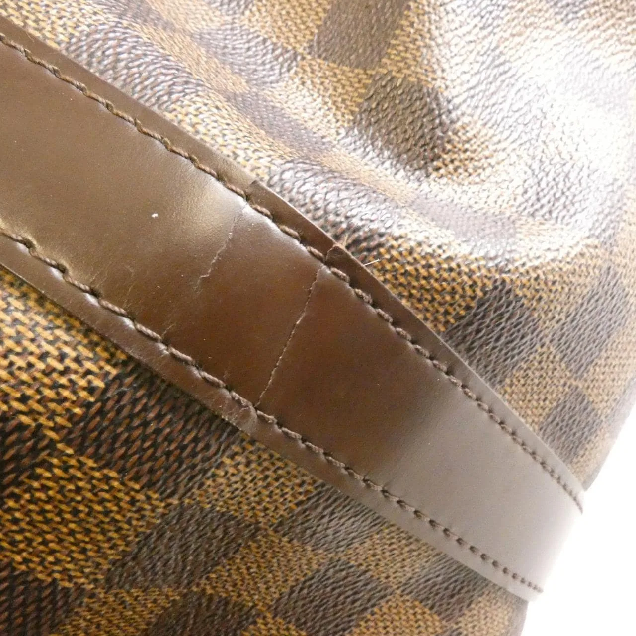 LOUIS VUITTON Keepall N41414 Boston Damier 黑色 Damier 中古品A - 縮圖 4