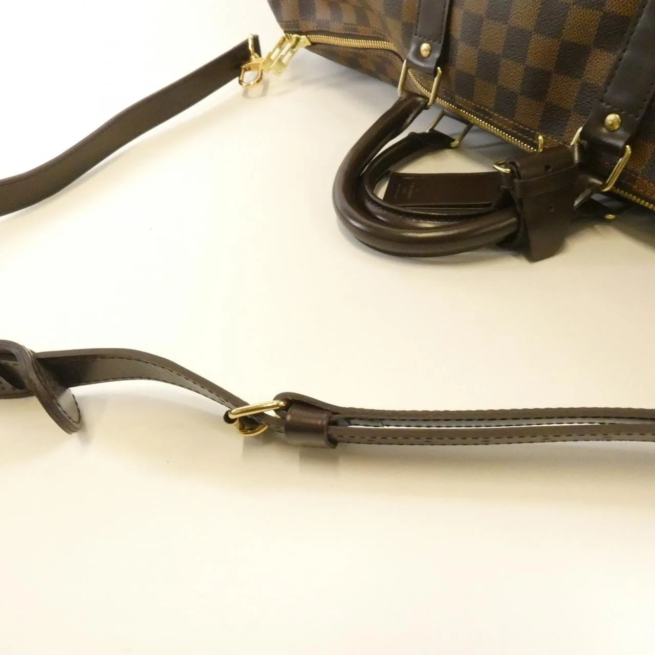 LOUIS VUITTON Keepall N41414 Boston Damier 黑色 Damier 中古品A - 縮圖 5