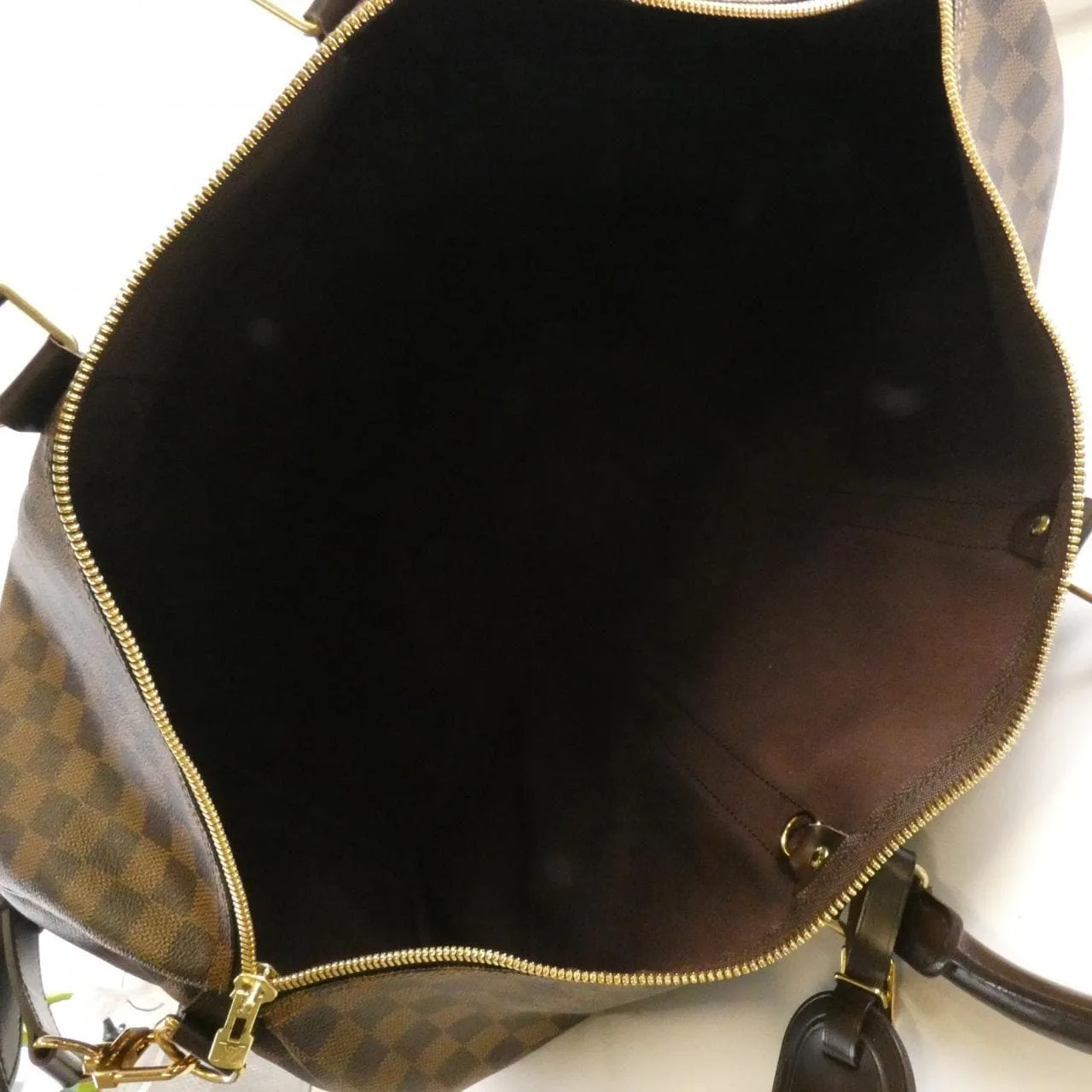 LOUIS VUITTON Keepall N41414 Boston Damier 黑色 Damier 中古品A - 縮圖 6