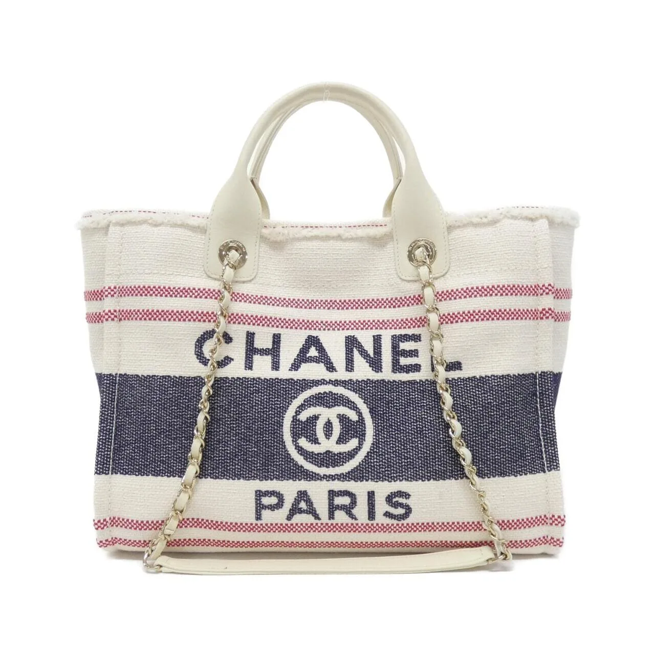 CHANEL Deauville AS3351 Handbag Canvas