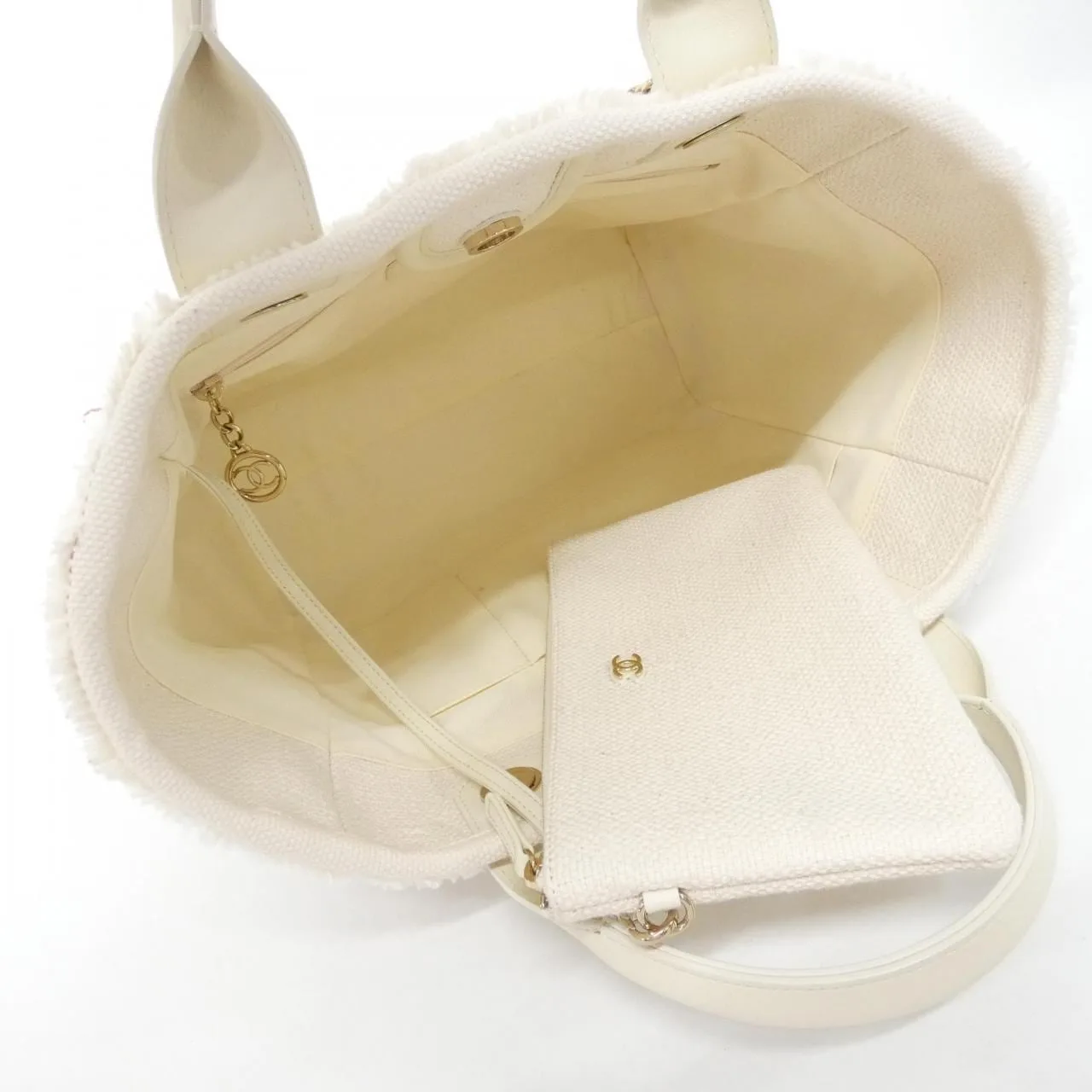 CHANEL Deauville AS3351 Handbag Canvas