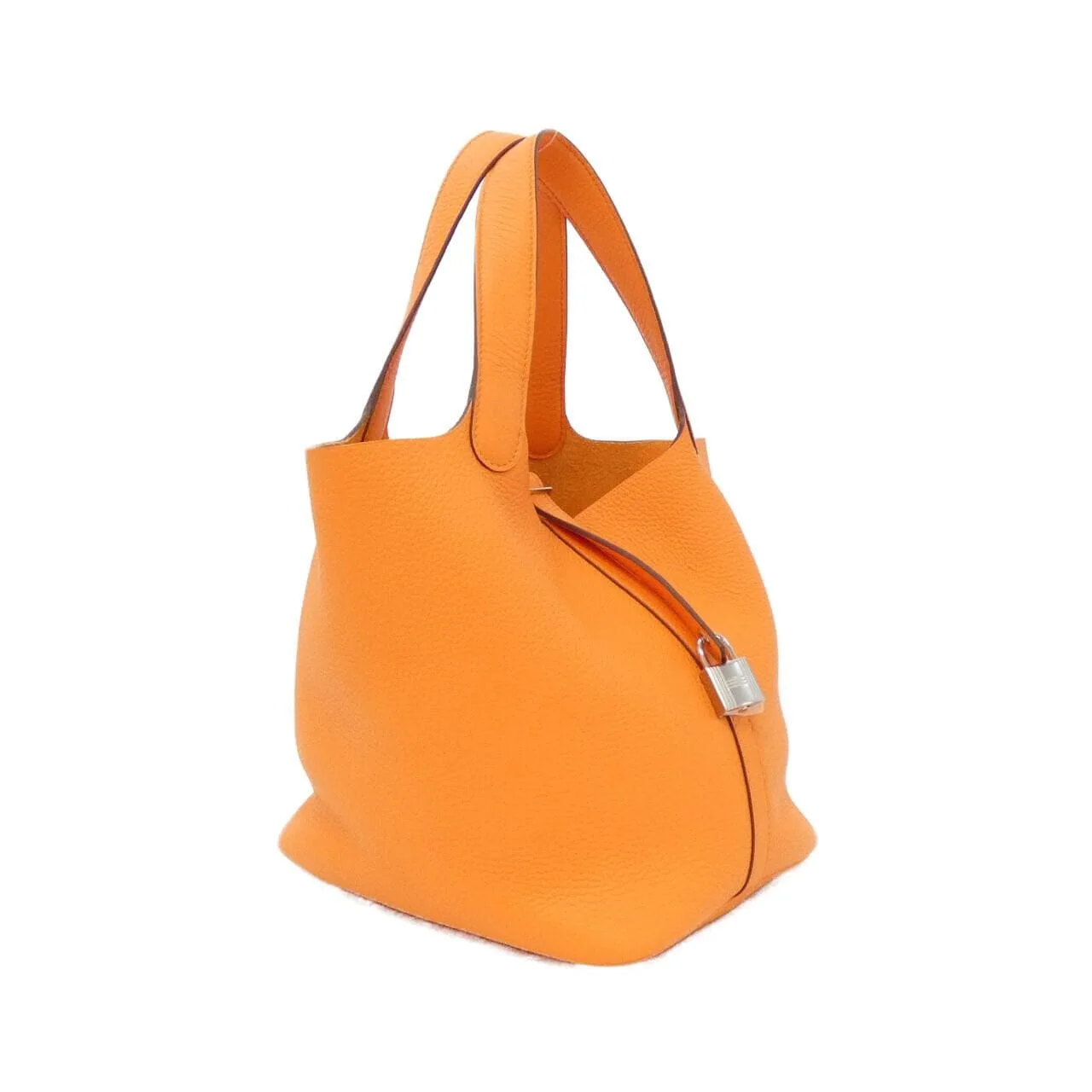 HERMES Picotin 060991CK Handbag Clemence Orange