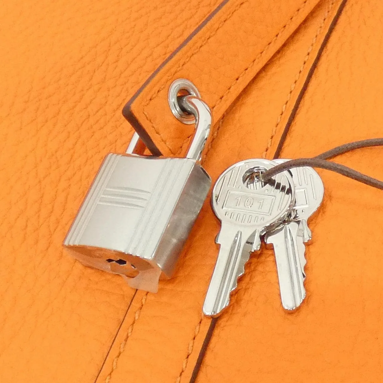 HERMES Picotin 060991CK Handbag Clemence 橙色 Clemence 皮 中古品A - 縮圖 3