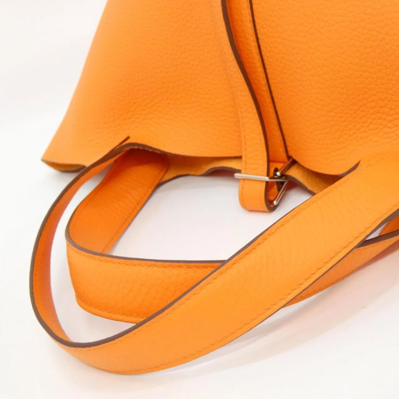 HERMES Picotin 060991CK Handbag Clemence 橙色 Clemence 皮 中古品A - 縮圖 6