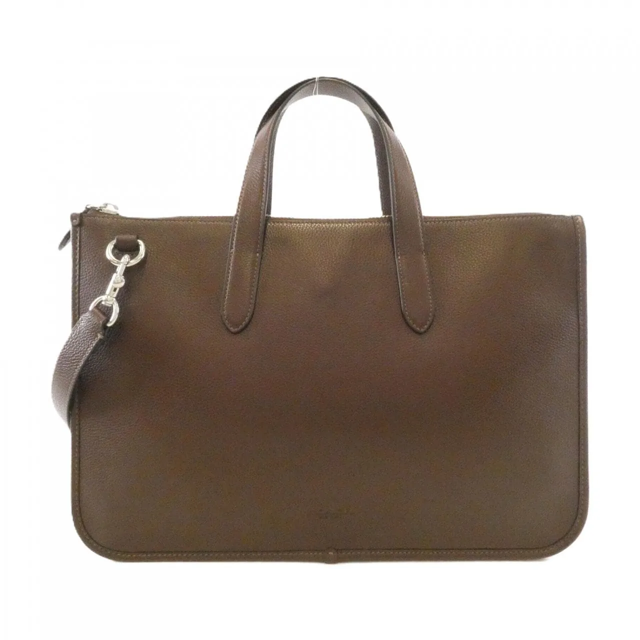 COACH CV971 Handbag Leather 棕色 皮革 中古品A - 縮圖 2