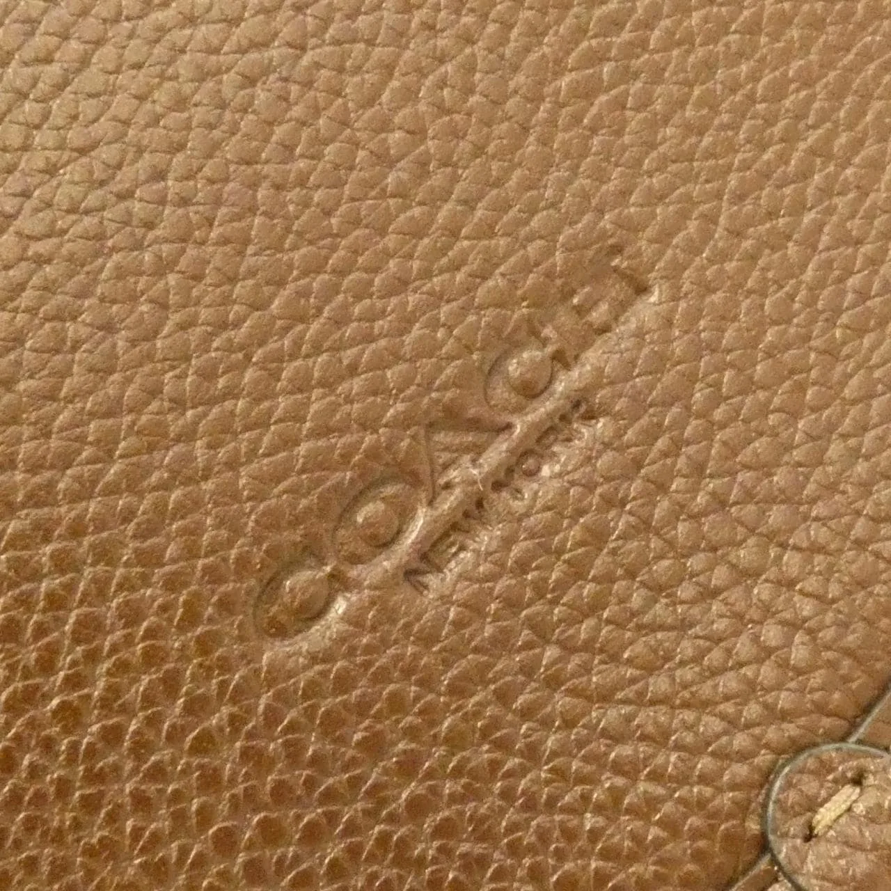 COACH CV971 Handbag Leather 棕色 皮革 中古品A - 縮圖 4