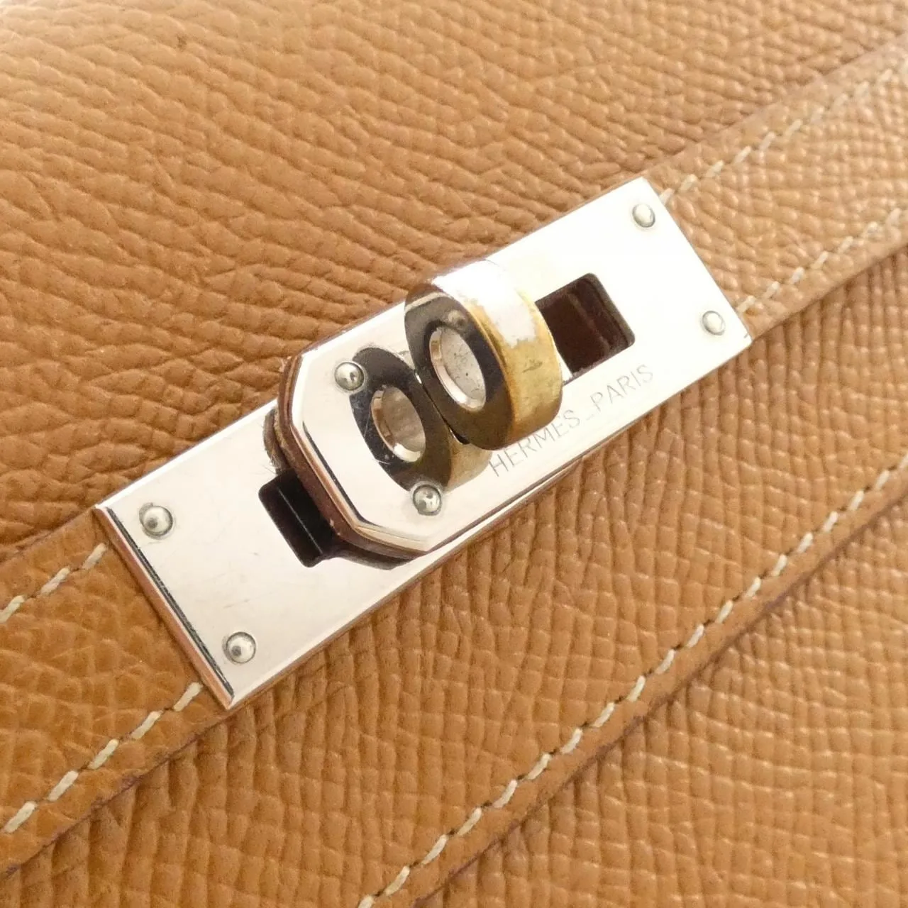 HERMES Kelly 051300CK Wallet Epsom Gold Epsom Leather Rank B - Thumbnail 7