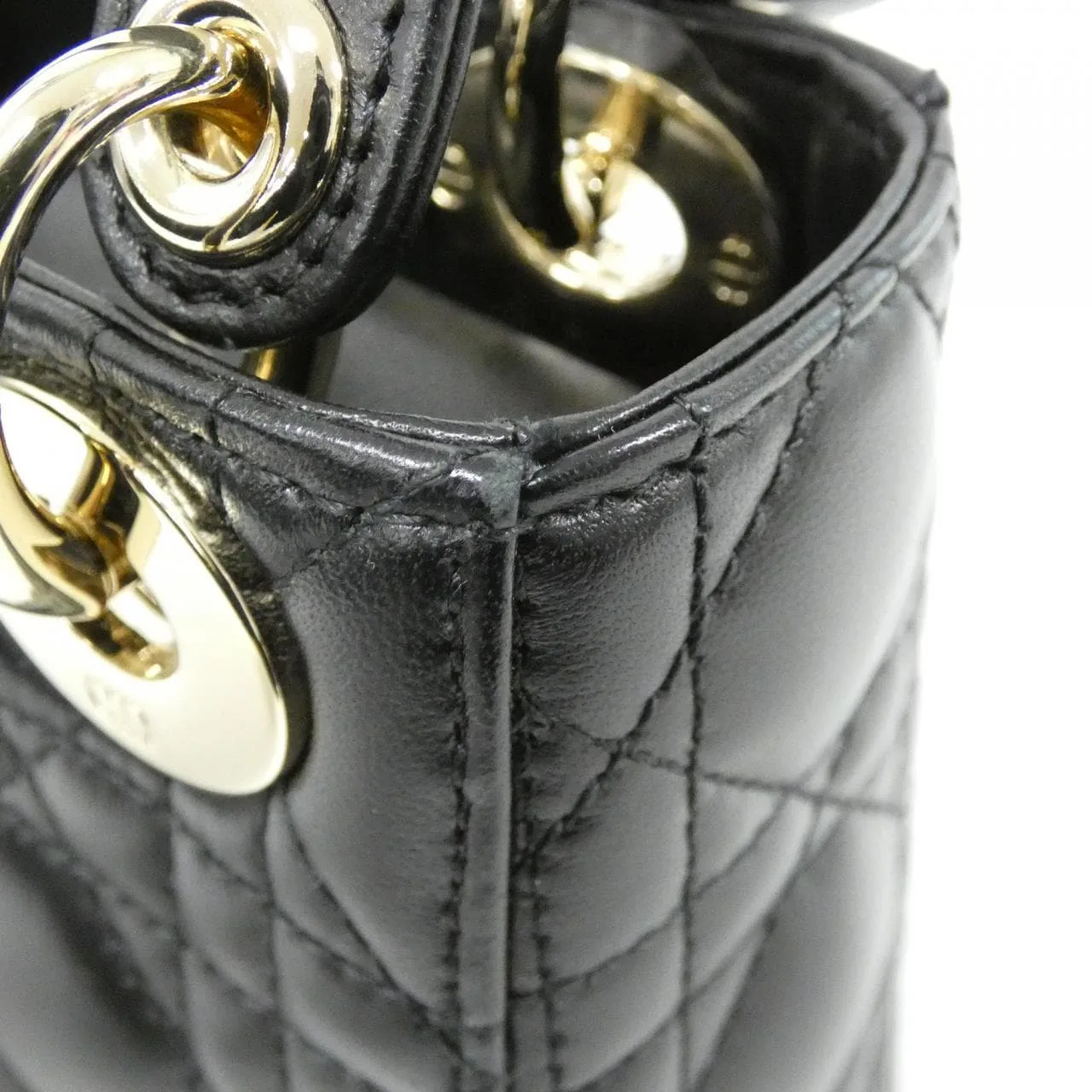 DIOR Lady Dior M0505OCAL Handbag Lambskin 黑色 羊皮 中古品A - 縮圖 6