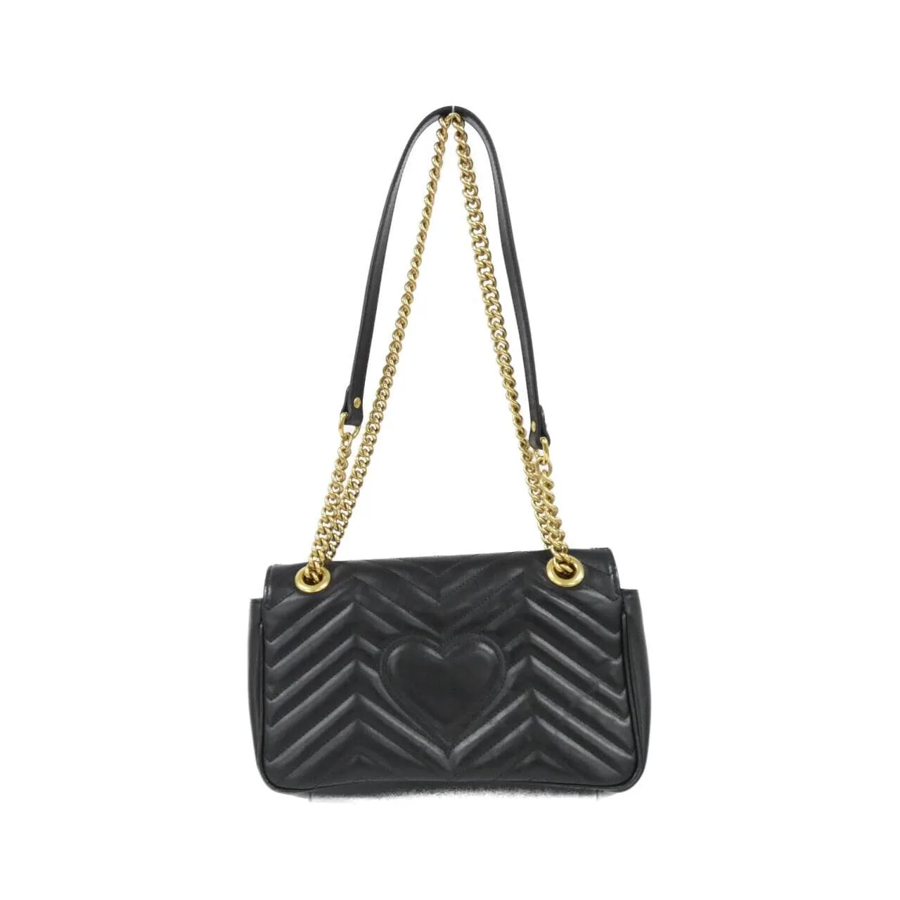 GUCCI Marmont 443497 DTDIT Shoulder Leather 黑色 皮革 中古品A - 縮圖 2