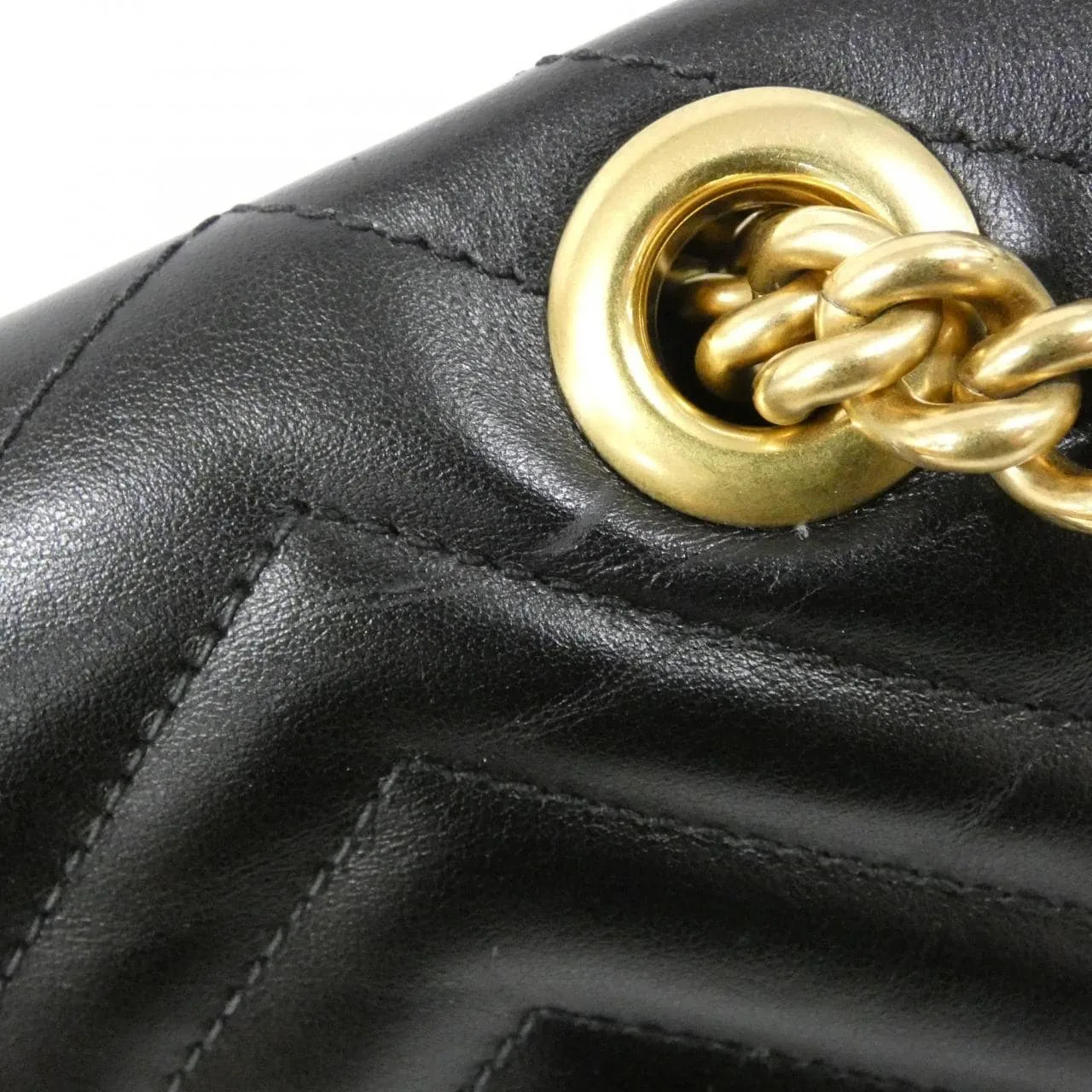 GUCCI Marmont 443497 DTDIT Shoulder Leather 黑色 皮革 中古品A - 縮圖 7