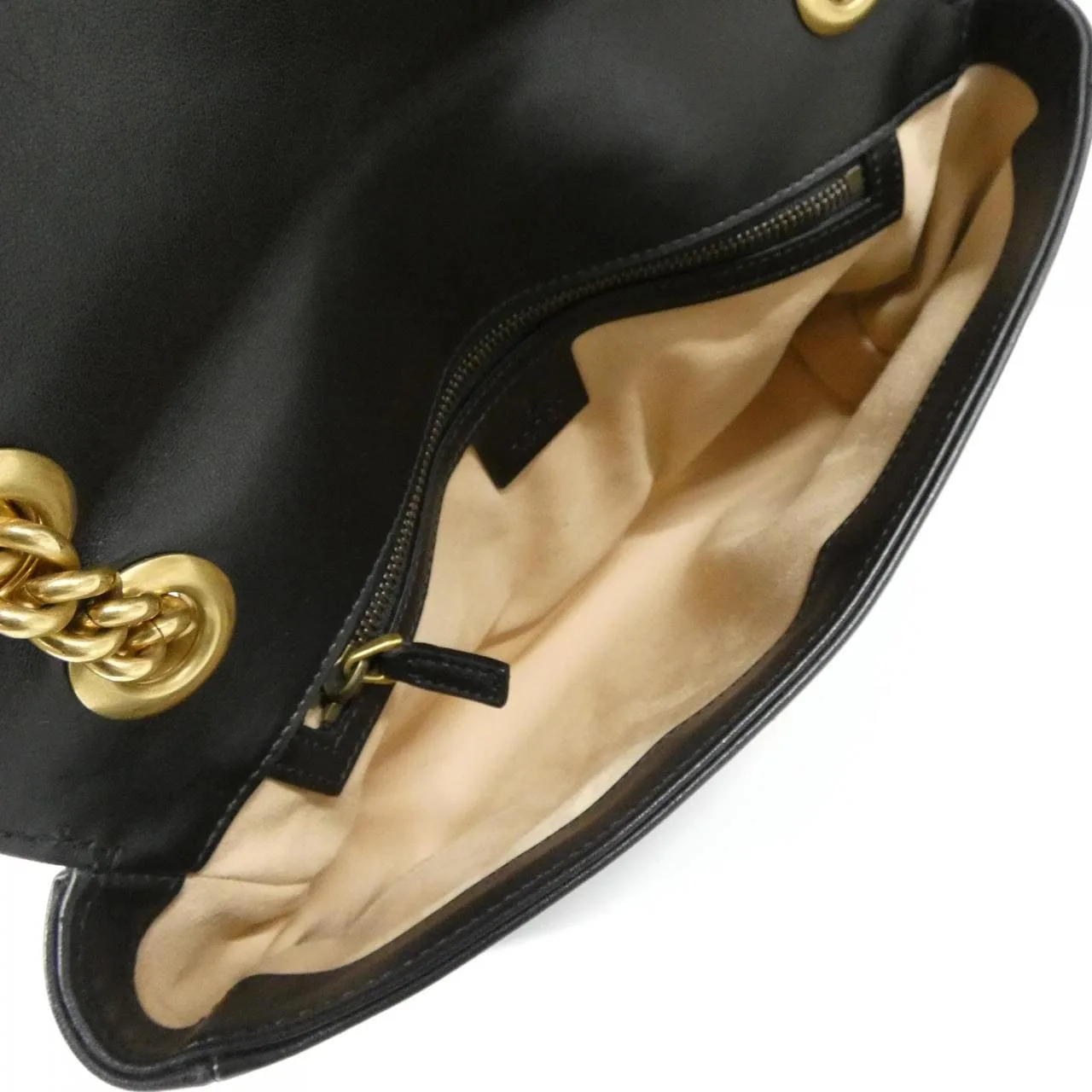 GUCCI Marmont 443497 DTDIT Shoulder Leather 黑色 皮革 中古品A - 縮圖 9