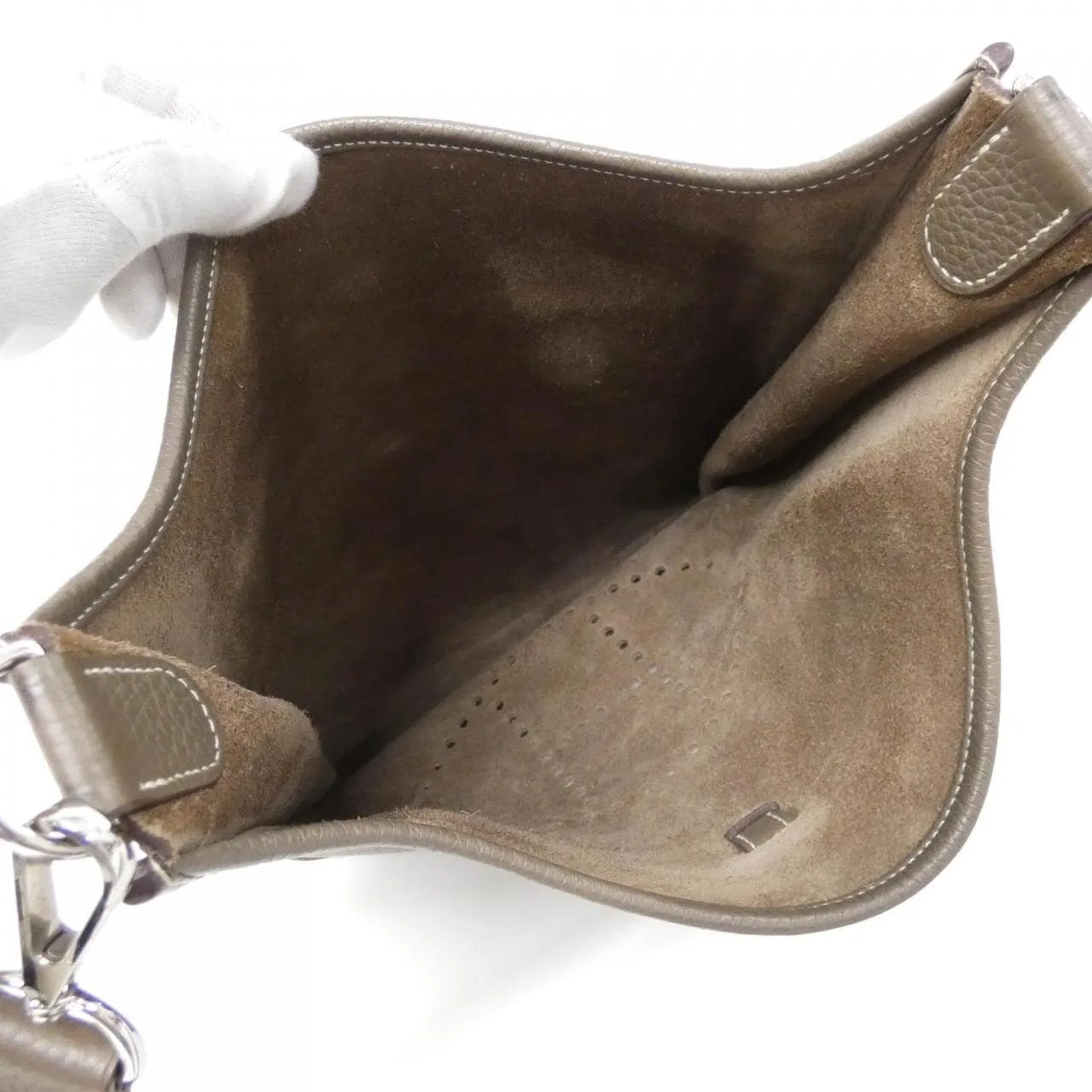 HERMES Evelyne 056275CK Shoulder Clemence Etoupe Clemence Leather Rank A - Thumbnail 8