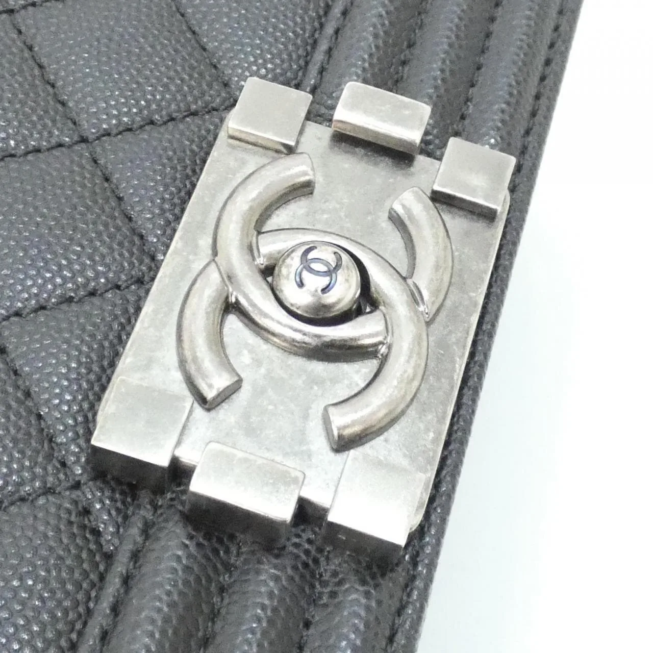 CHANEL Boy Chanel 67086 Shoulder Grained Calfskin Black Grained Calfskin Rank A - Thumbnail 5