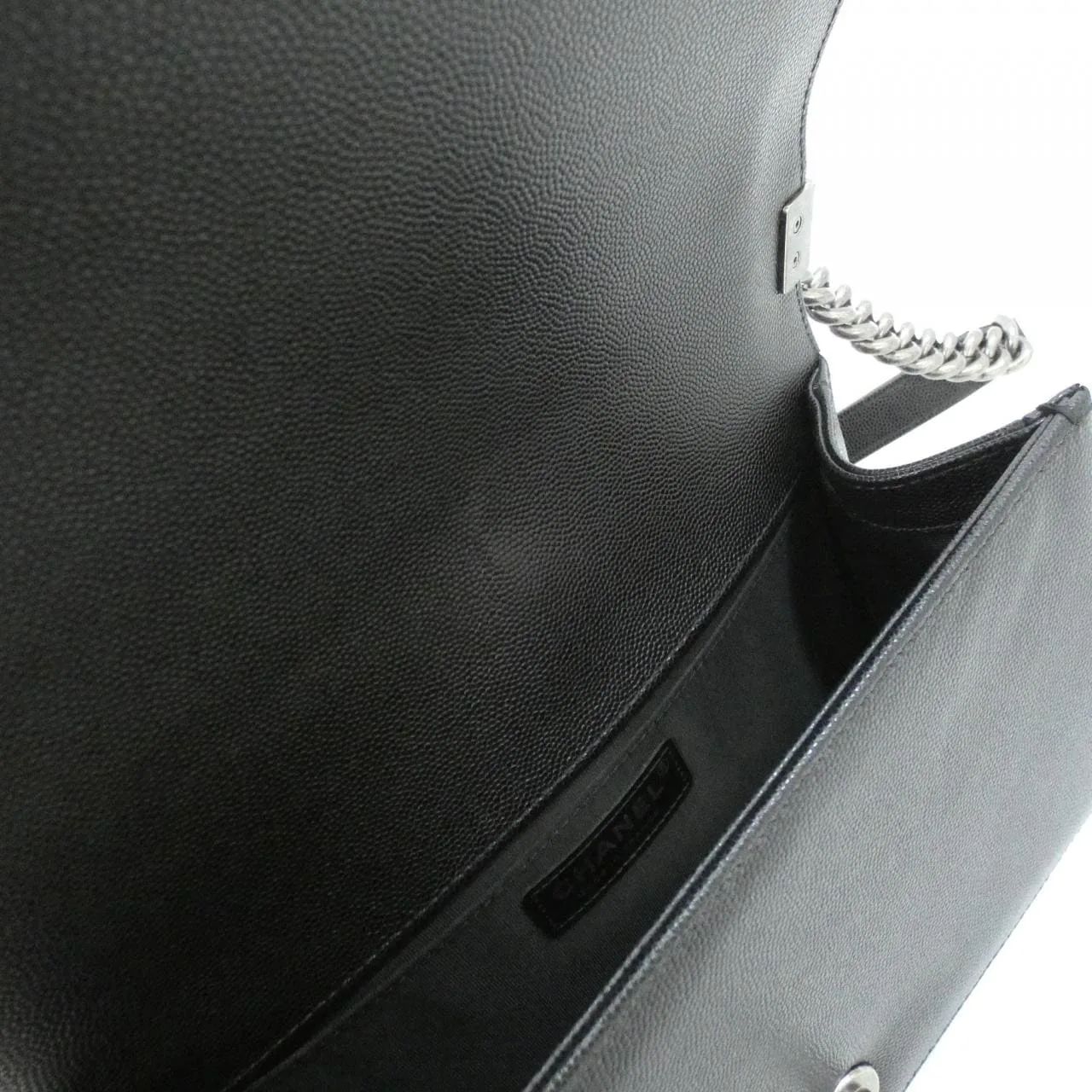 CHANEL Boy Chanel 67086 Shoulder Grained Calfskin Black Grained Calfskin Rank A - Thumbnail 8