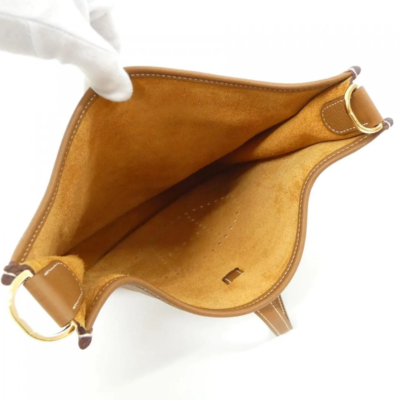 HERMES Evelyne 056277CC Shoulder Clemence Gold Clemence Leather Rank A - Thumbnail 5