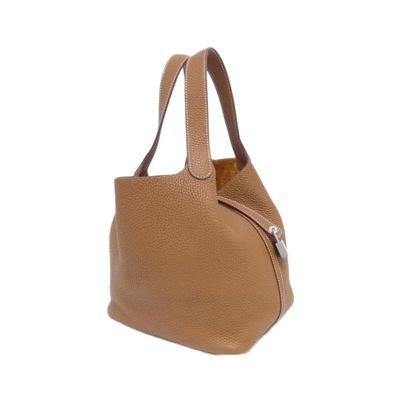 HERMES Picotin 060991CK Handbag Clemence Gold