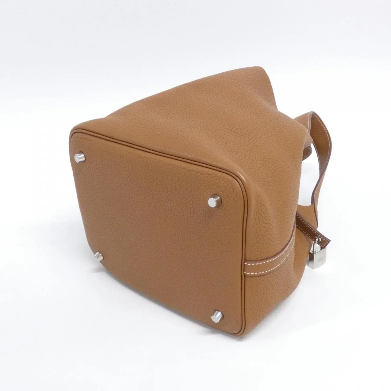 HERMES Picotin 060991CK Handbag Clemence Gold Clemence Leather Rank A - Thumbnail 2