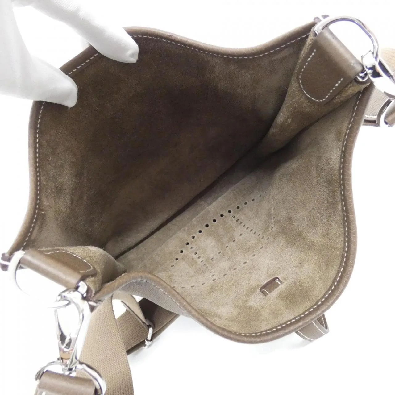 HERMES Evelyne 056277CK Shoulder Clemence Etoupe Clemence Leather Rank A - Thumbnail 8