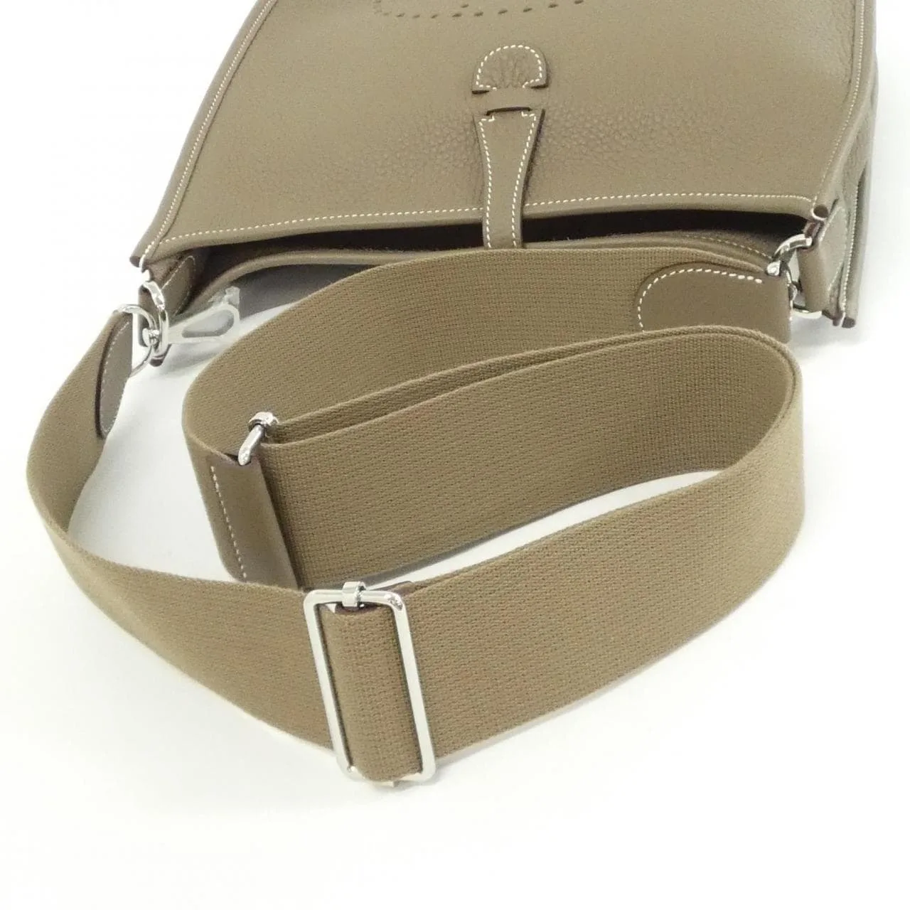 HERMES Evelyne 056277CK Shoulder Clemence Etoupe Clemence 皮 中古品A - 縮圖 5