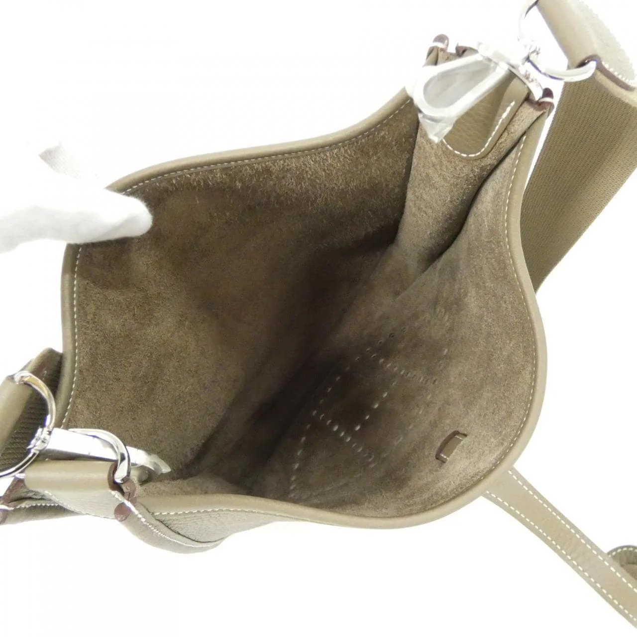 HERMES Evelyne 056277CK Shoulder Clemence Etoupe Clemence 皮 中古品A - 縮圖 6