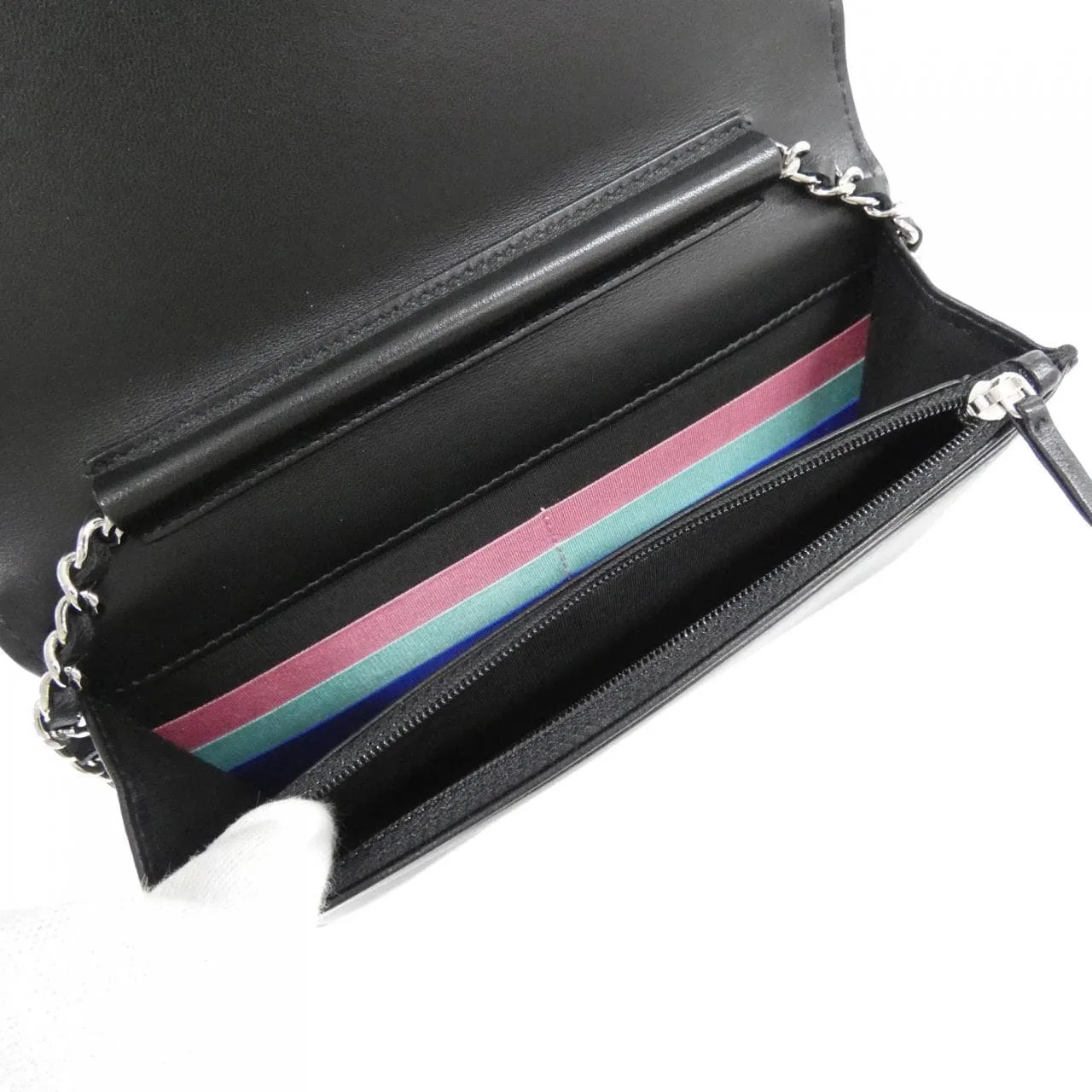 CHANEL 81991 Wallet Lambskin Black Lambskin Rank A - Thumbnail 8