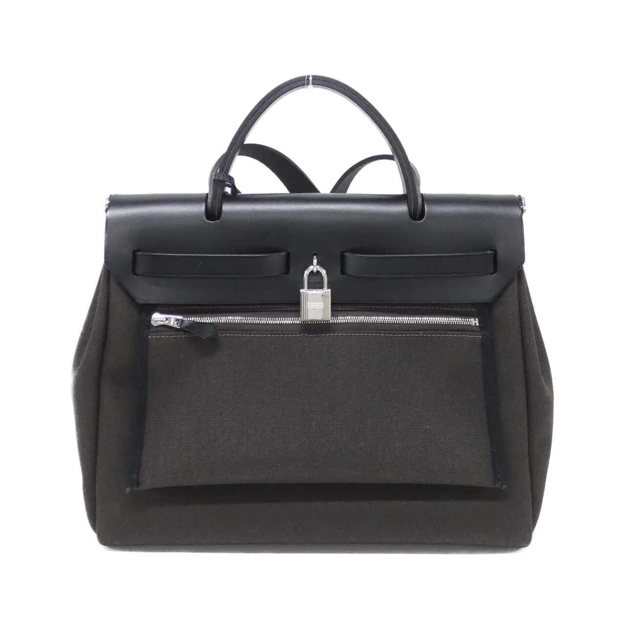 HERMES Herbag 078971CK Handbag Black Rank A - Thumbnail 2