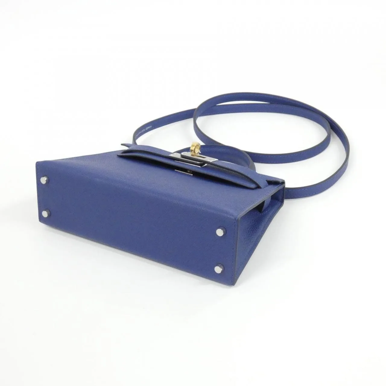 HERMES Kelly 086478CT Handbag Lambskin Blue Lambskin Unused - Thumbnail 3